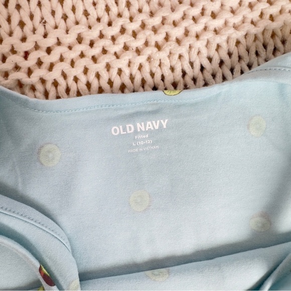 NWT Old Navy Blue and Green Girl's Tank Top with Kiwi Print Large (10/12) - Picture 3 of 4